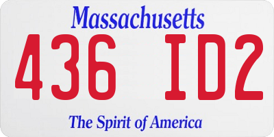 MA license plate 436ID2