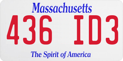 MA license plate 436ID3