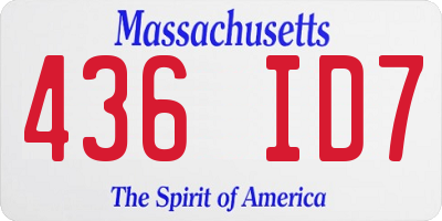 MA license plate 436ID7