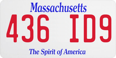 MA license plate 436ID9