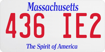 MA license plate 436IE2