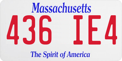 MA license plate 436IE4