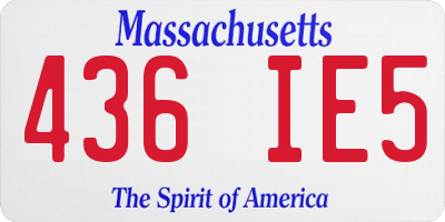 MA license plate 436IE5