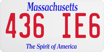 MA license plate 436IE6