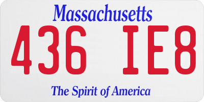 MA license plate 436IE8