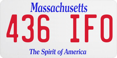 MA license plate 436IF0