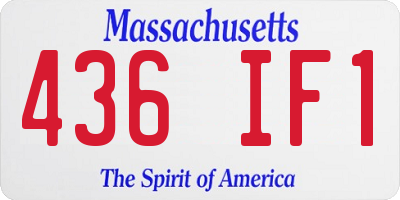 MA license plate 436IF1
