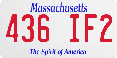MA license plate 436IF2