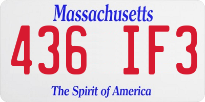 MA license plate 436IF3