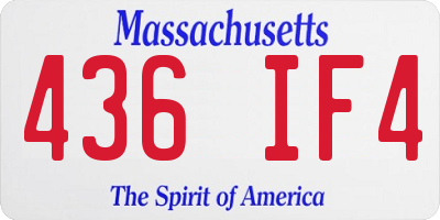 MA license plate 436IF4