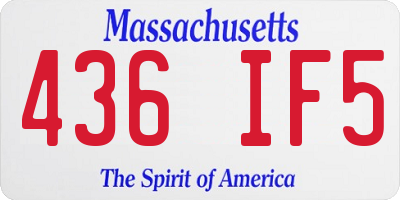 MA license plate 436IF5