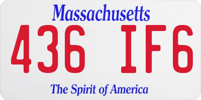 MA license plate 436IF6
