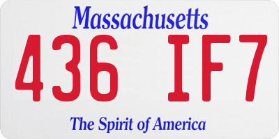 MA license plate 436IF7