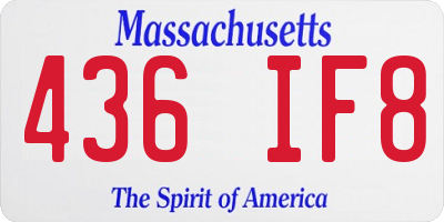 MA license plate 436IF8