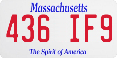 MA license plate 436IF9