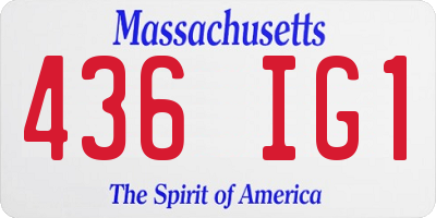 MA license plate 436IG1