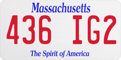 MA license plate 436IG2