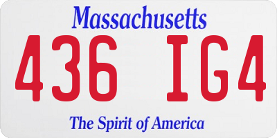 MA license plate 436IG4
