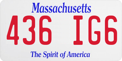 MA license plate 436IG6