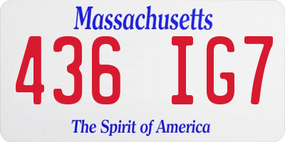 MA license plate 436IG7