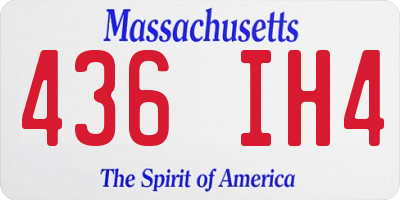 MA license plate 436IH4