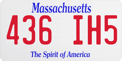 MA license plate 436IH5