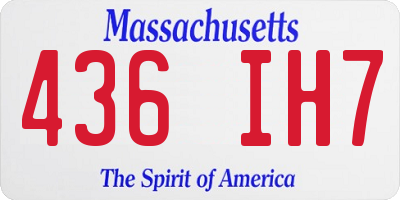 MA license plate 436IH7