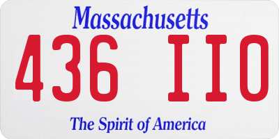 MA license plate 436II0