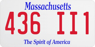 MA license plate 436II1