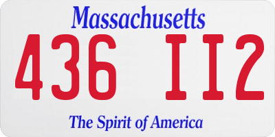 MA license plate 436II2