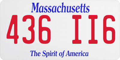 MA license plate 436II6