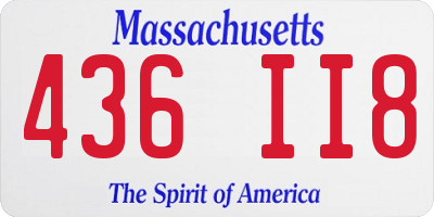 MA license plate 436II8