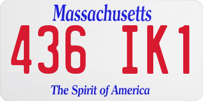 MA license plate 436IK1