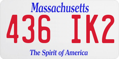 MA license plate 436IK2