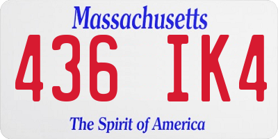 MA license plate 436IK4