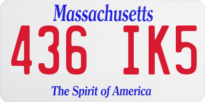 MA license plate 436IK5
