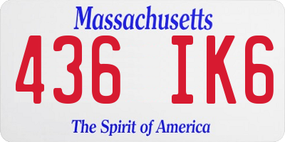 MA license plate 436IK6