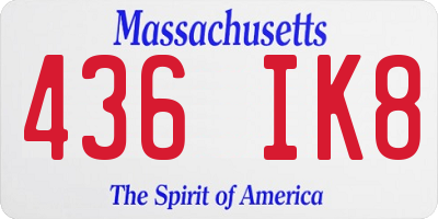MA license plate 436IK8