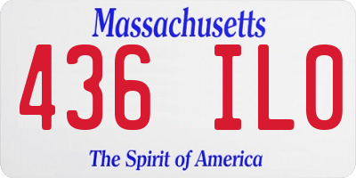 MA license plate 436IL0