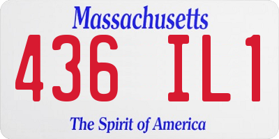 MA license plate 436IL1