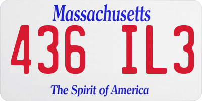 MA license plate 436IL3