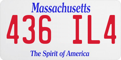 MA license plate 436IL4