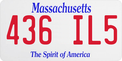 MA license plate 436IL5
