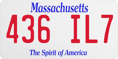 MA license plate 436IL7
