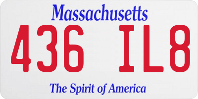 MA license plate 436IL8