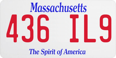 MA license plate 436IL9