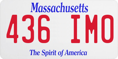 MA license plate 436IM0