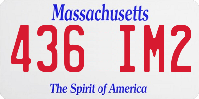 MA license plate 436IM2