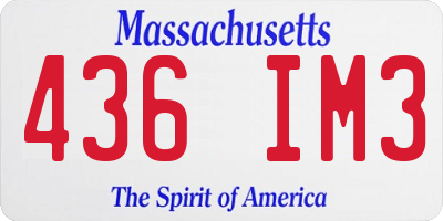 MA license plate 436IM3