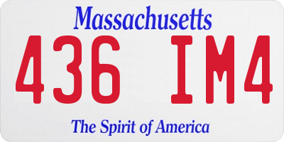 MA license plate 436IM4